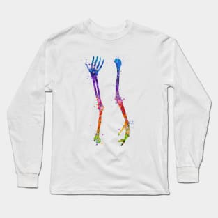 Arm Bones Colorful Watercolor Anatomy Long Sleeve T-Shirt